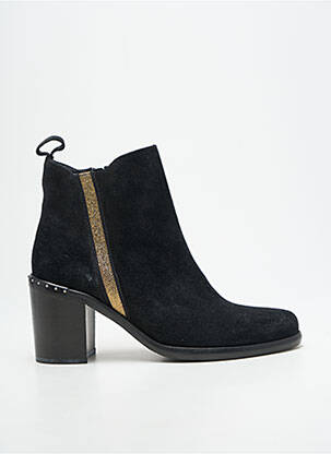 Botine/ghete nubuc toc de 4 la 6 cm negru LA VIE EST BELLE femeie