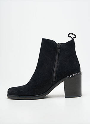 Botine/ghete nubuc toc de 4 la 6 cm negru LA VIE EST BELLE femeie