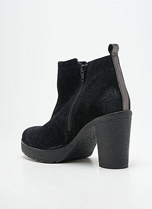 Botine/ghete toc pătrat toc de 7 la 9 cm negru MKD femeie