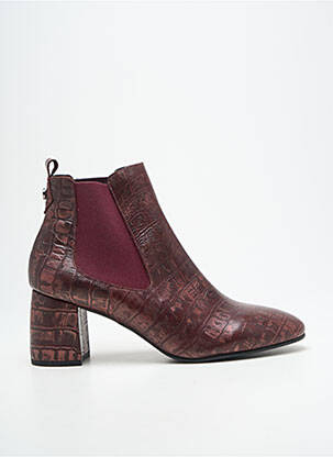 Botine/ghete țesătură satinată toc de 7 la 9 cm violet BARMINTON femeie