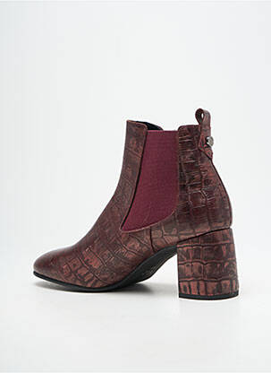 Botine/ghete țesătură satinată toc de 7 la 9 cm violet BARMINTON femeie