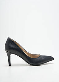 Pantofi cu toc țesătură satinată toc de 7 la 9 cm negru MYMA femme