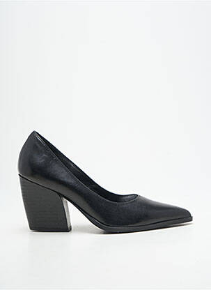 Pantofi cu toc țesătură satinată toc de 7 la 9 cm negru MYMA femeie