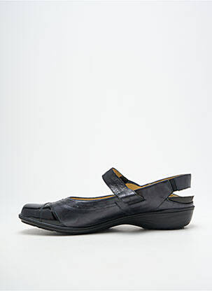 Sandale/pantofi decupați țesătură satinată toc plat până la 3 cm negru GEO-REINO femeie