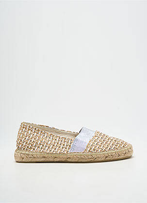 Espadrile țesătură satinată toc plat până la 3 cm argintiu SANTAFE femeie