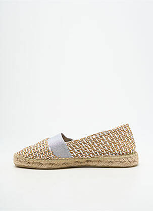 Espadrile țesătură satinată toc plat până la 3 cm argintiu SANTAFE femeie