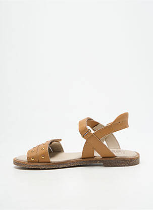 Sandale/pantofi decupați material neted chiquet maro PALLADIUM fată