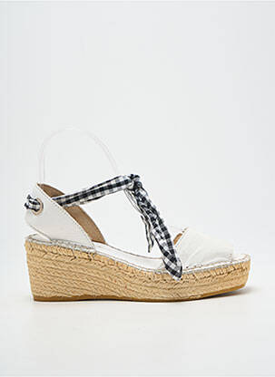 Sandale/pantofi decupați toc platformă toc de 4 la 6 cm alb L'ESPADRILLE DE NICOLE femeie