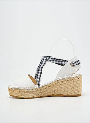 Sandale/pantofi decupați toc platformă toc de 4 la 6 cm alb L'ESPADRILLE DE NICOLE femeie