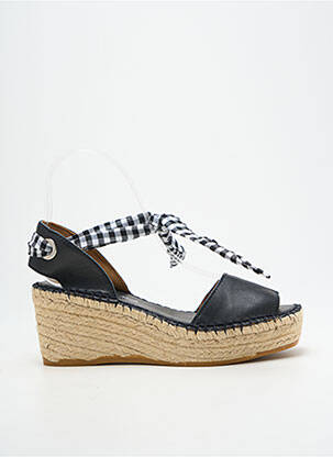 Sandale/pantofi decupați toc platformă toc de 4 la 6 cm negru L'ESPADRILLE DE NICOLE femeie
