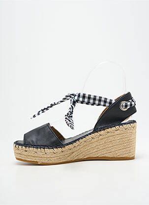 Sandale/pantofi decupați toc platformă toc de 4 la 6 cm negru L'ESPADRILLE DE NICOLE femeie
