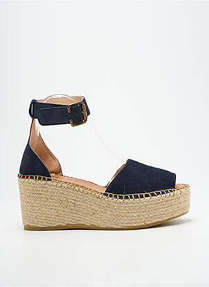 Sandale/pantofi decupați închidere cu bride toc de 7 la 9 cm albastru L'ESPADRILLE DE NICOLE femeie