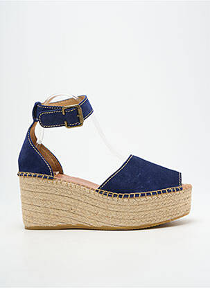 Sandale/pantofi decupați închidere cu bride toc de 7 la 9 cm albastru deschis L'ESPADRILLE DE NICOLE femeie
