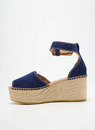 Sandale/pantofi decupați închidere cu bride toc de 7 la 9 cm albastru deschis L'ESPADRILLE DE NICOLE femeie