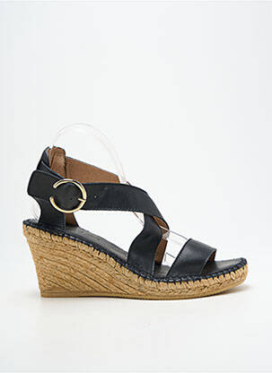 Sandale/pantofi decupați închidere cu buclă(e) toc de 7 la 9 cm negru L'ESPADRILLE DE NICOLE femeie
