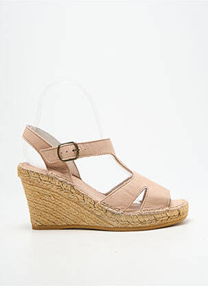 Sandale/pantofi decupați închidere cu buclă(e) toc de 7 la 9 cm roz L'ESPADRILLE DE NICOLE femeie