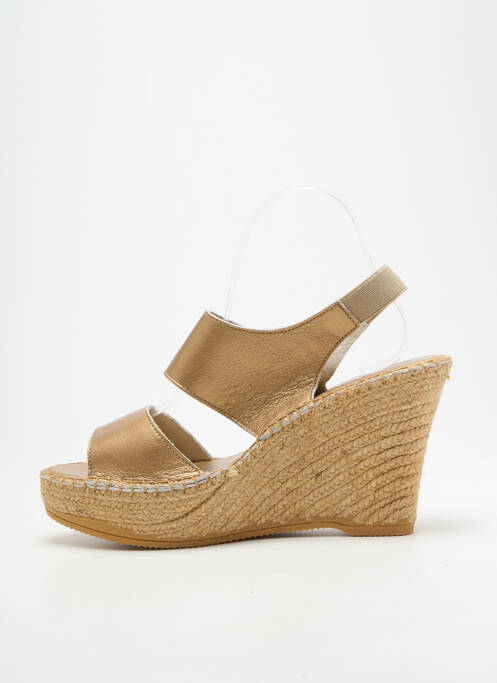 Sandale/pantofi decupați material neted toc înalt de 10cm și mai mult auriu L'ESPADRILLE DE NICOLE femme