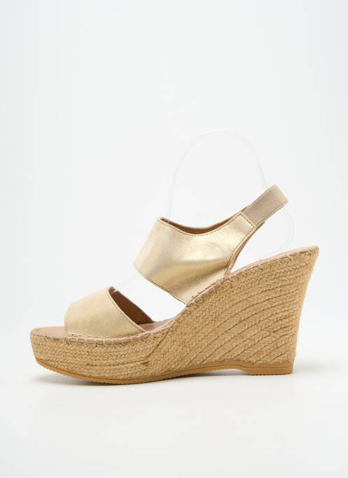 Sandale/pantofi decupați țesătură satinată toc înalt de 10cm și mai mult auriu LORMY femme