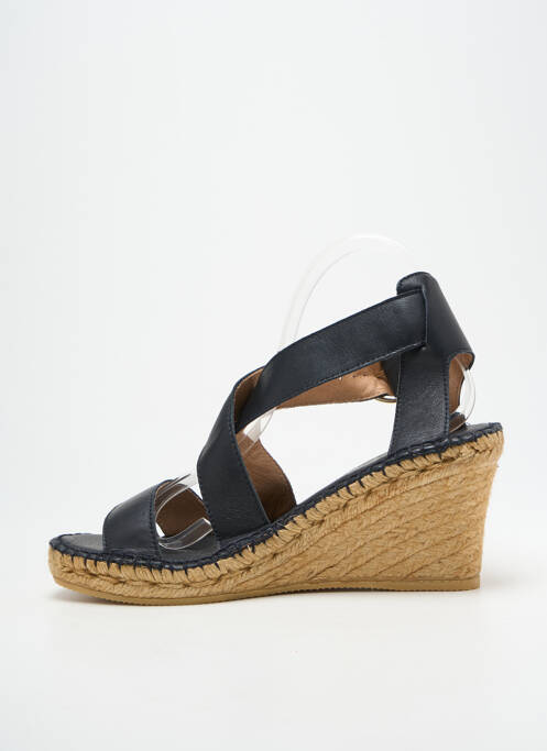 Sandale/pantofi decupați închidere cu buclă(e) toc de 7 la 9 cm negru L'ESPADRILLE DE NICOLE femme
