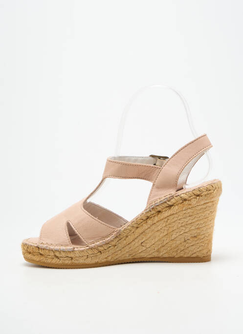 Sandale/pantofi decupați închidere cu buclă(e) toc de 7 la 9 cm roz L'ESPADRILLE DE NICOLE femme