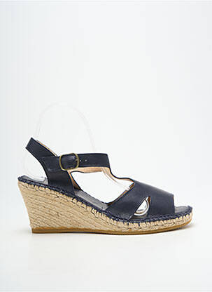 Sandale/pantofi decupați toc platformă toc de 7 la 9 cm albastru L'ESPADRILLE DE NICOLE femeie