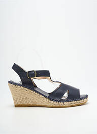Sandale/pantofi decupați toc platformă toc de 7 la 9 cm albastru L'ESPADRILLE DE NICOLE femme
