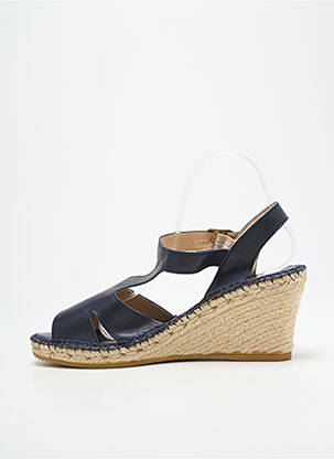 Sandale/pantofi decupați toc platformă toc de 7 la 9 cm albastru L'ESPADRILLE DE NICOLE femeie