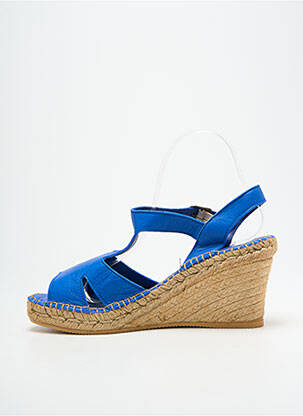 Sandale/pantofi decupați toc platformă toc de 7 la 9 cm albastru L'ESPADRILLE DE NICOLE femeie