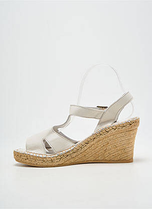 Sandale/pantofi decupați toc platformă toc de 7 la 9 cm alb L'ESPADRILLE DE NICOLE femeie