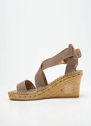 Sandale/pantofi decupați toc platformă toc de 7 la 9 cm maro L'ESPADRILLE DE NICOLE femeie