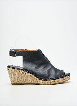Sandale/pantofi decupați toc platformă toc de 7 la 9 cm negru L'ESPADRILLE DE NICOLE femeie