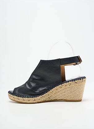 Sandale/pantofi decupați toc platformă toc de 7 la 9 cm negru L'ESPADRILLE DE NICOLE femeie