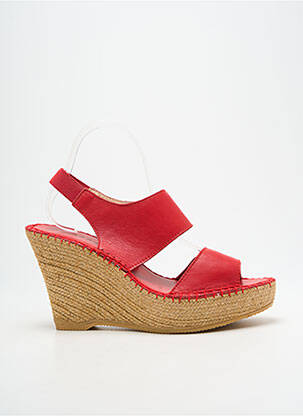 Sandale/pantofi decupați toc platformă toc înalt de 10cm și mai mult roșu L'ESPADRILLE DE NICOLE femeie