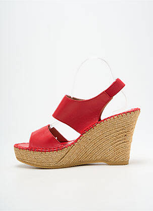 Sandale/pantofi decupați toc platformă toc înalt de 10cm și mai mult roșu L'ESPADRILLE DE NICOLE femeie