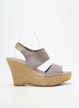 Sandale/pantofi decupați toc platformă toc înalt de 10cm și mai mult gri L'ESPADRILLE DE NICOLE femeie