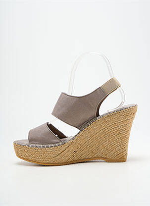 Sandale/pantofi decupați toc platformă toc înalt de 10cm și mai mult gri L'ESPADRILLE DE NICOLE femeie