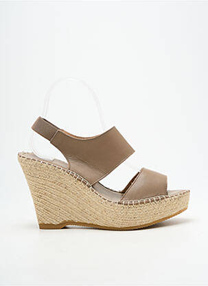 Sandale/pantofi decupați toc platformă toc înalt de 10cm și mai mult maro L'ESPADRILLE DE NICOLE femeie