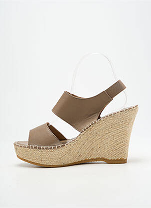 Sandale/pantofi decupați toc platformă toc înalt de 10cm și mai mult maro L'ESPADRILLE DE NICOLE femeie