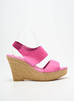 Sandale/pantofi decupați toc platformă toc înalt de 10cm și mai mult roz L'ESPADRILLE DE NICOLE femeie
