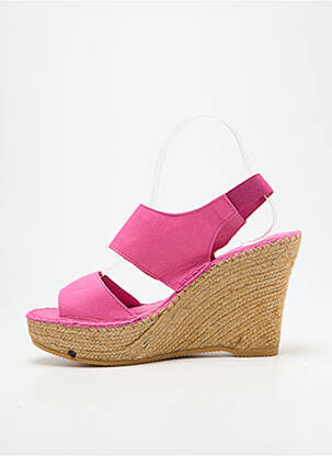 Sandale/pantofi decupați toc platformă toc înalt de 10cm și mai mult roz L'ESPADRILLE DE NICOLE femeie