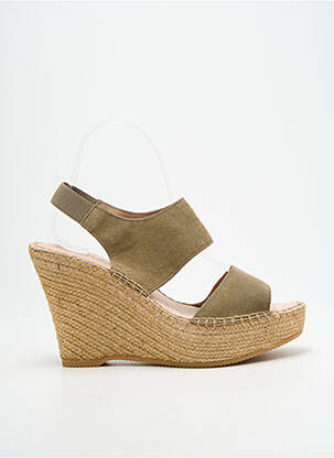Sandale/pantofi decupați toc platformă toc înalt de 10cm și mai mult verde L'ESPADRILLE DE NICOLE femeie