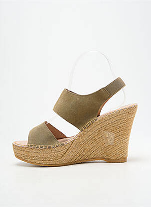 Sandale/pantofi decupați toc platformă toc înalt de 10cm și mai mult verde L'ESPADRILLE DE NICOLE femeie