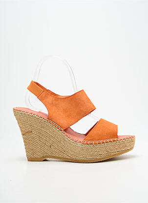 Sandale/pantofi decupați toc platformă toc înalt de 10cm și mai mult portocaliu L'ESPADRILLE DE NICOLE femeie