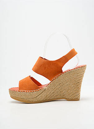 Sandale/pantofi decupați toc platformă toc înalt de 10cm și mai mult portocaliu L'ESPADRILLE DE NICOLE femeie