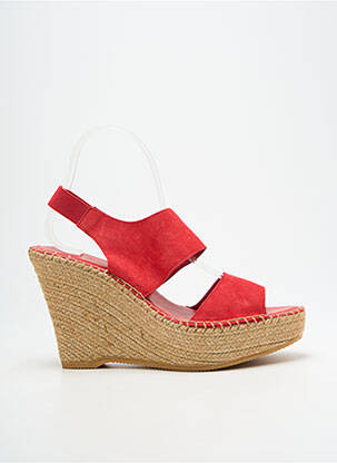 Sandale/pantofi decupați toc platformă toc înalt de 10cm și mai mult roșu L'ESPADRILLE DE NICOLE femeie