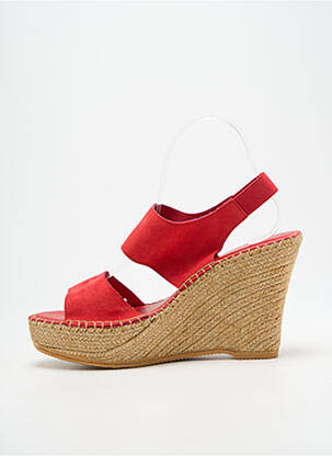 Sandale/pantofi decupați toc platformă toc înalt de 10cm și mai mult roșu L'ESPADRILLE DE NICOLE femeie