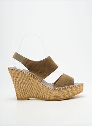 Sandale/pantofi decupați toc platformă toc înalt de 10cm și mai mult verde L'ESPADRILLE DE NICOLE femeie
