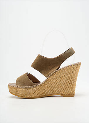 Sandale/pantofi decupați toc platformă toc înalt de 10cm și mai mult verde L'ESPADRILLE DE NICOLE femeie