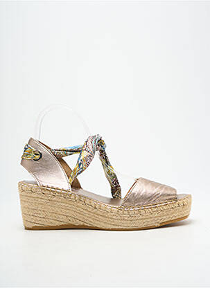 Espadrile închidere cu șireturi toc de 4 la 6 cm auriu L'ESPADRILLE DE NICOLE femeie