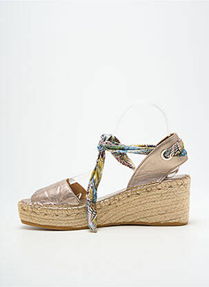 Espadrile închidere cu șireturi toc de 4 la 6 cm auriu L'ESPADRILLE DE NICOLE femeie